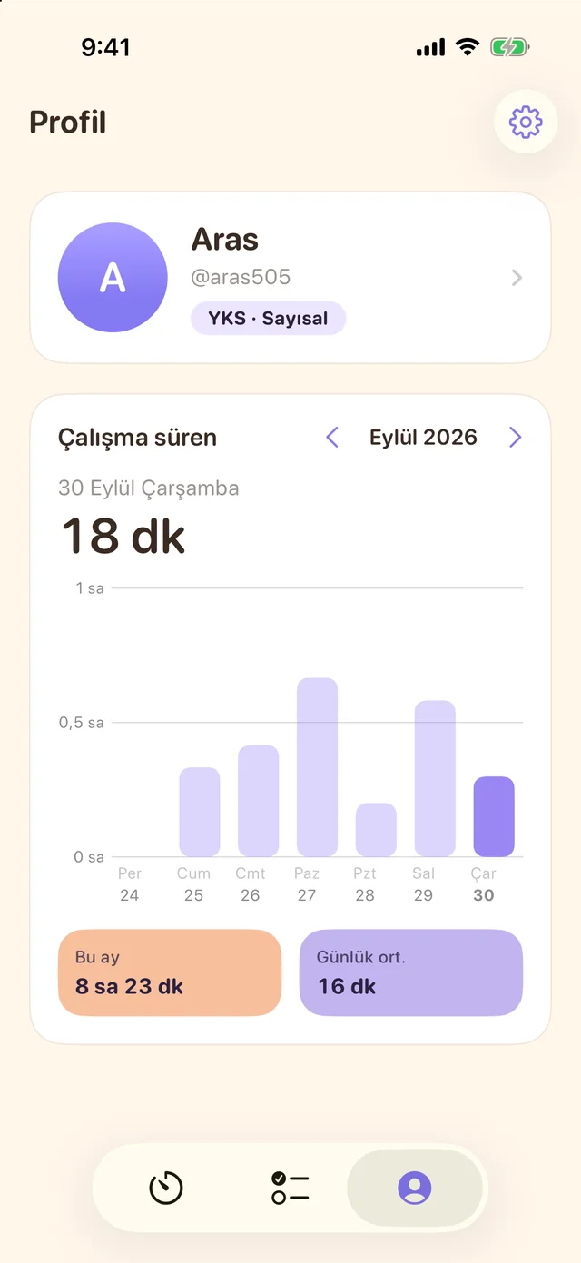 Aylık çalışma grafiği